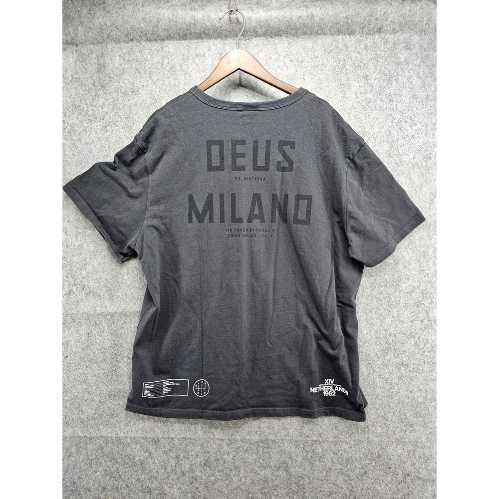 Deus Ex Machina Matt Willey Milano Pocket T-Shirt Mens XXXL Black Graphic Tee